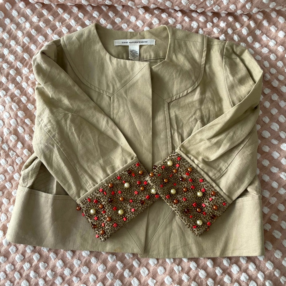 DVF Crop Beaded Jacket
